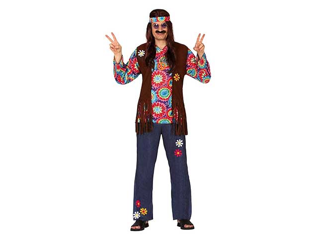 COSTUME DA HIPPIE DA ADULTO TAGLI 86605