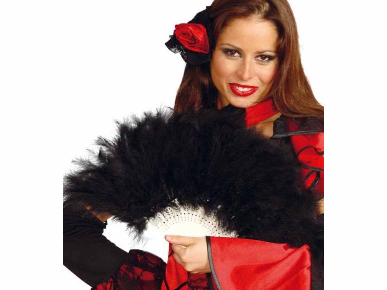 VENTAGLIO NERO IN PIUME CON M venpiuner VENTAGLIO NERO IN PIUME CON M venpiuner