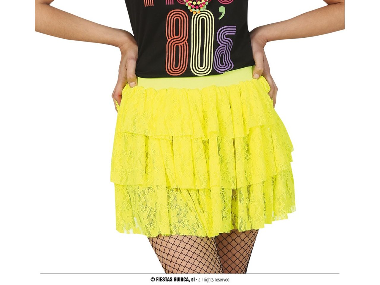 GONNA ANNI 80 COLORE GIALLO NEON 18942 GONNA ANNI 80 COLORE GIALLO NEON 18942