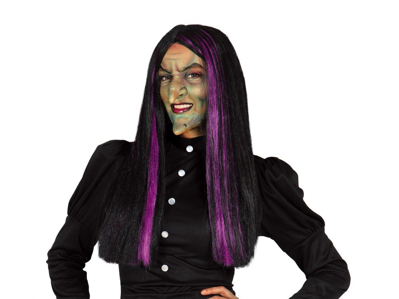 PARRUCCA STREGA CON MECHES VIOLA 4552 PARRUCCA STREGA CON MECHES VIOLA 4552