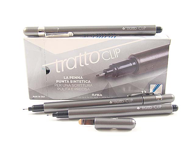 PENNA TRATTO CLIP NERA 12pz 803803