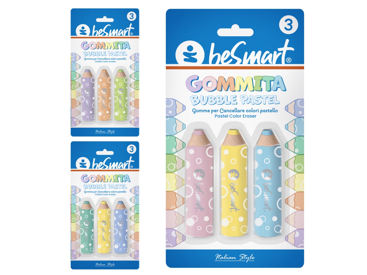 GOMMITA BUBBLES PASTEL 3PZ 01010115
