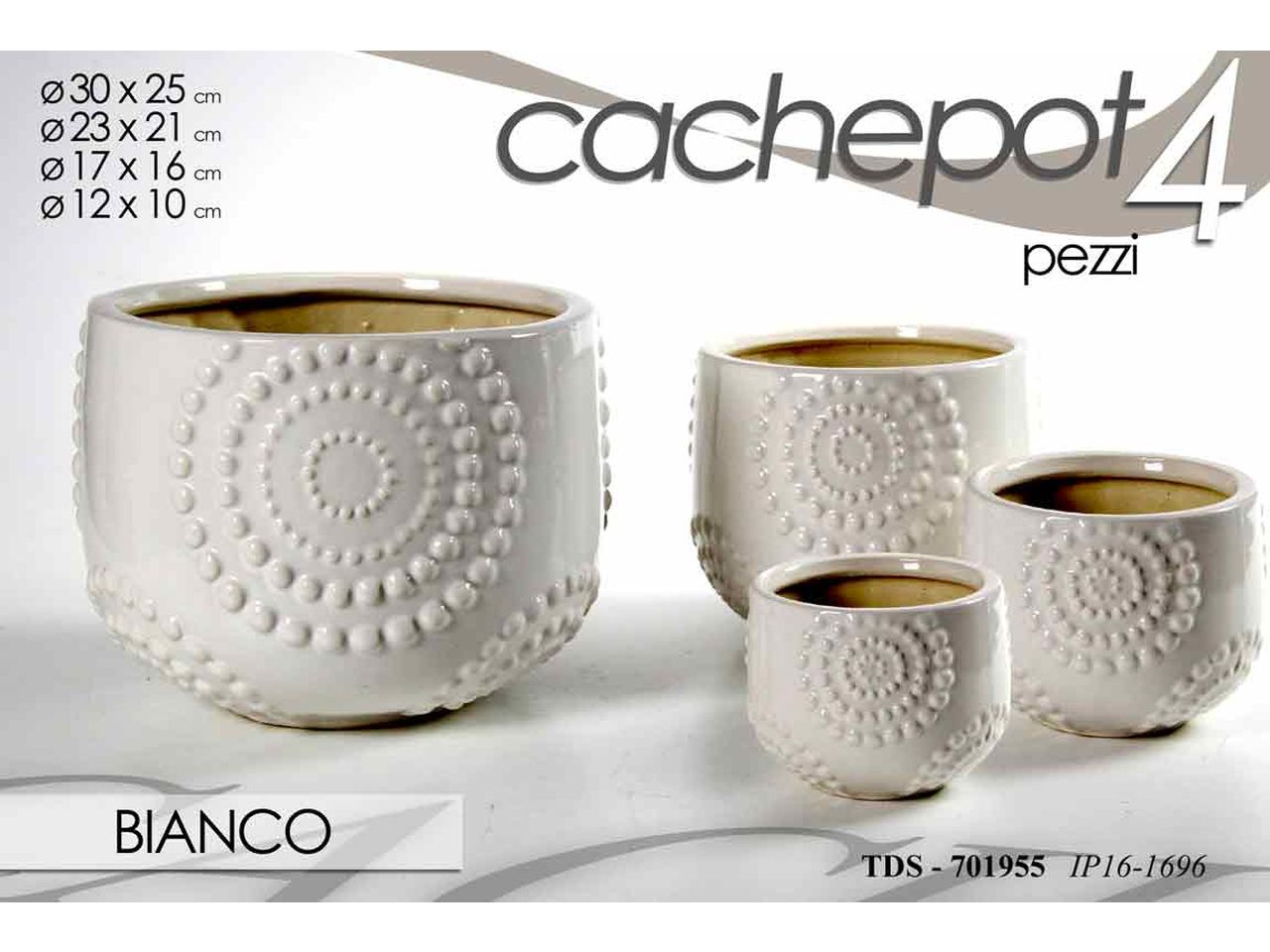 CACHEPOT BIANCO 4pz 701955 CACHEPOT BIANCO 4pz 701955
