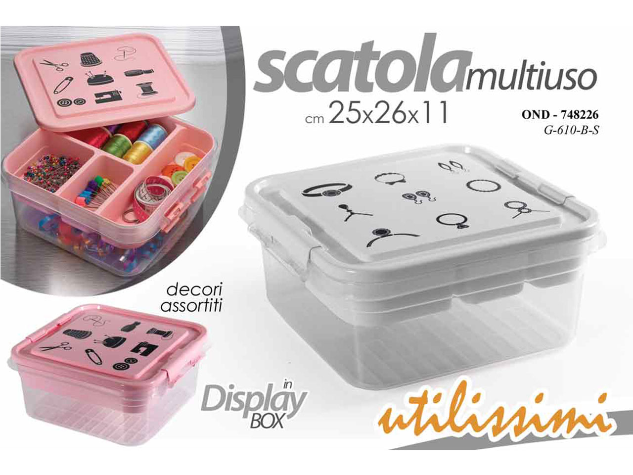 SCATOLA P.CUCITO 25x26x11cm 748226