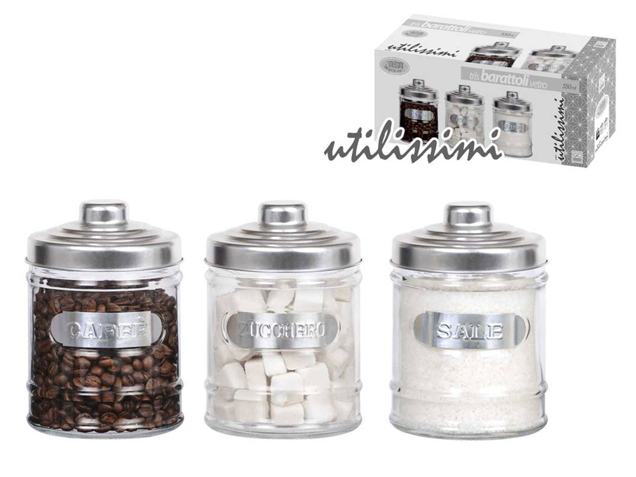 BARATTOLO VETRO 550ml 3pz 680915