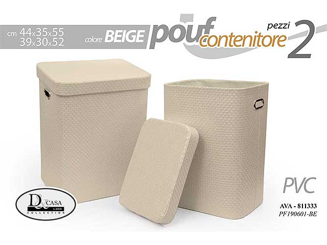 CESTA BEIGE PVC 55/52cm 2pz 811333