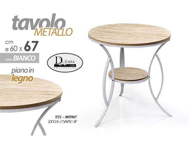 TAVOLO MET.C/PIANO IN LEGNO 60x67cm805967 TAVOLO MET.C/PIANO IN LEGNO 60x67cm805967