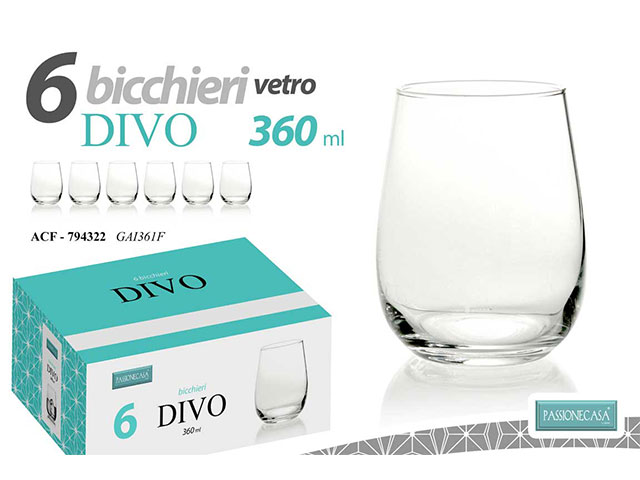L.DIVO BICCHIERI 360cc 6pz 794322