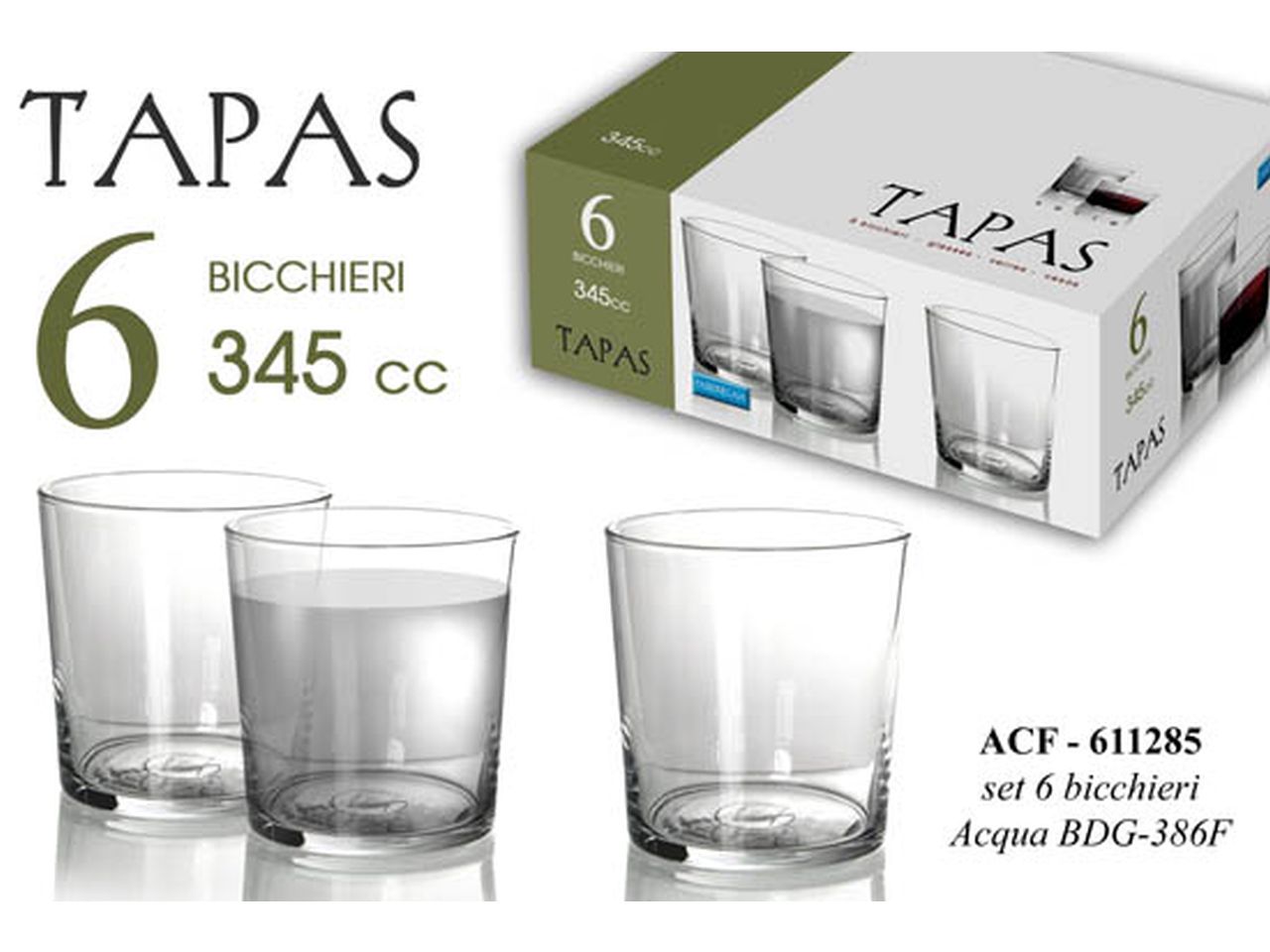 L.TAPAS BICCHIERI 345cc 6pz 611285