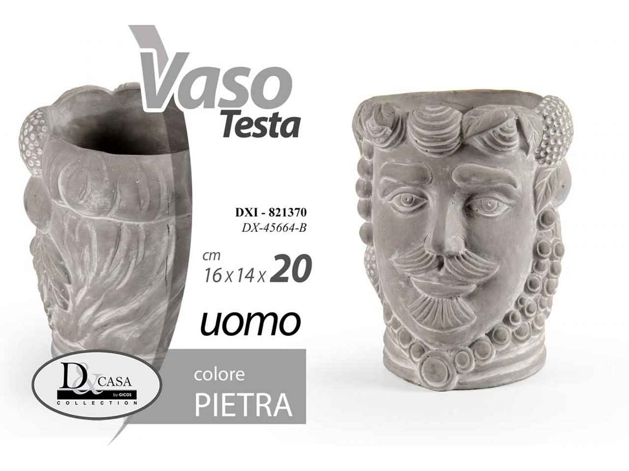 VASO TESTA 16x14x20cm UOMO 821370