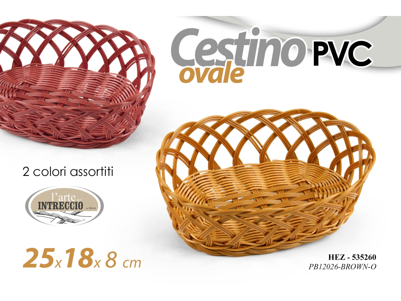 CESTINO OVALE IN PVC 25X18X8CM 535260