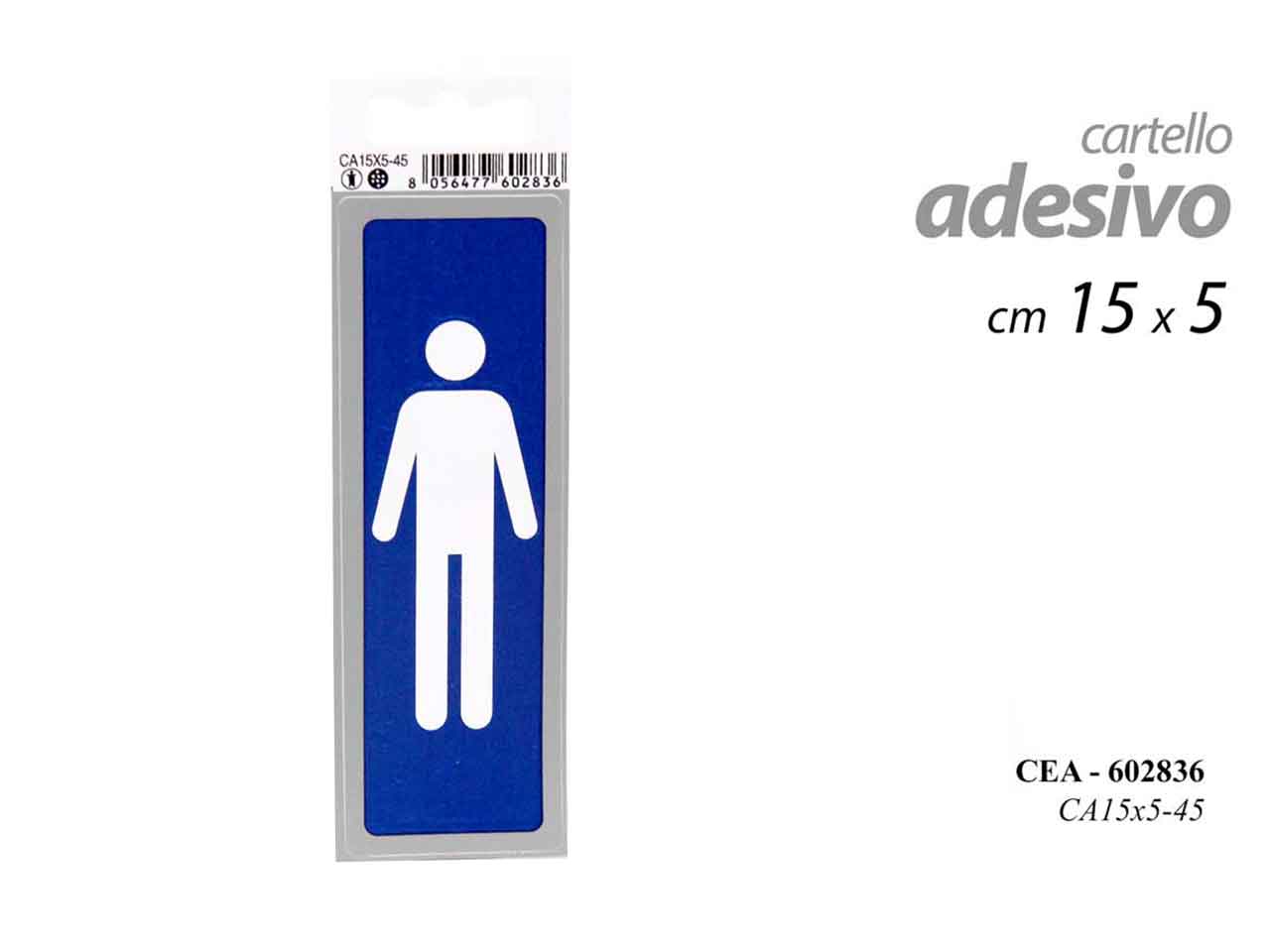 CARTELLO FIGURA UOMO 15x5cm 602836