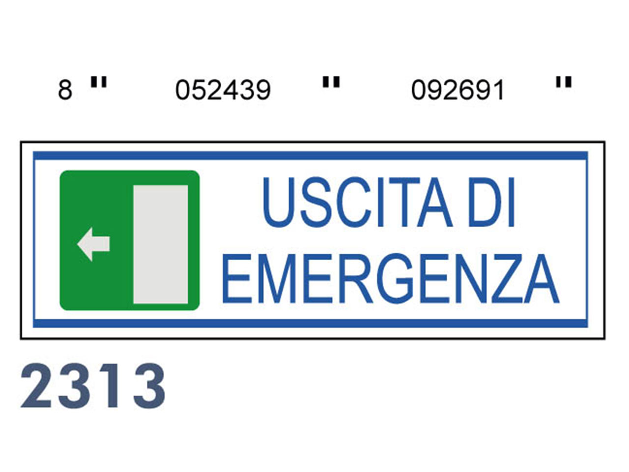 CARTELLO USCITA EMERGENZA 15x5cm 092691