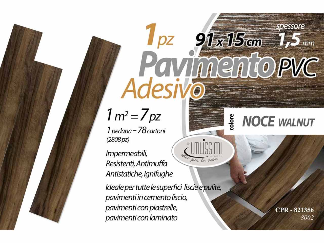 RIVESTIMENTO 3D PVC 91,44×15,24×1,5mm 8