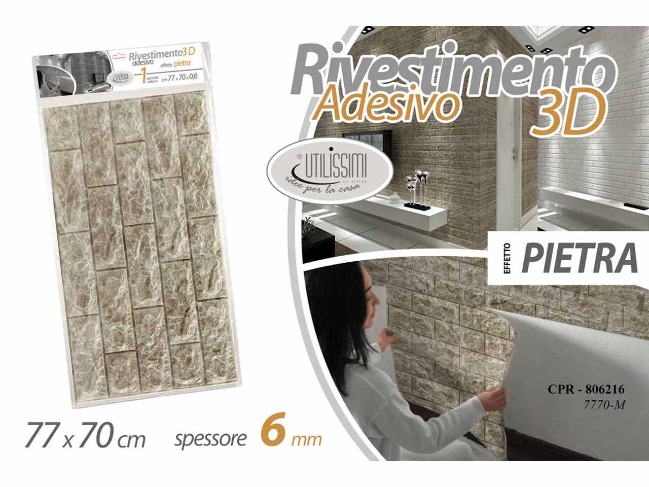 RIVESTIMENTO 3D 6mm 77x70cm 806216 RIVESTIMENTO 3D 6mm 77x70cm 806216