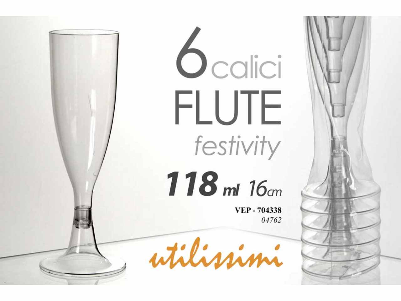 CALICE FLUTE 6pz 120ml 16cm 704338 CALICE FLUTE 6pz 120ml 16cm 704338