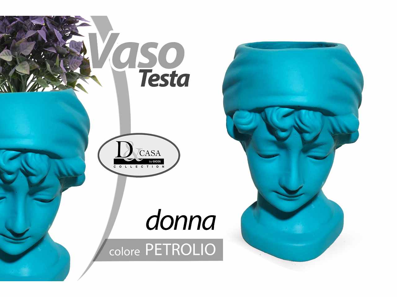 VASO TESTA DONNA BLU 18x13x21cm825477
