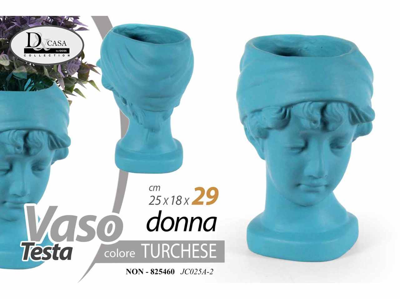 VASO TESTA DONNA VERDE 25x18x29cm825460
