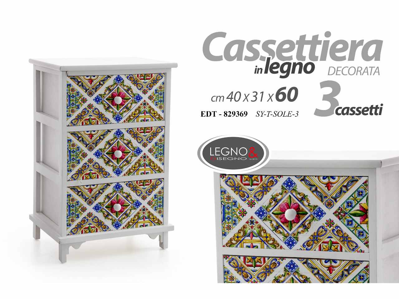 MOBILE 3CASSETTI 40x29x58cm 829369