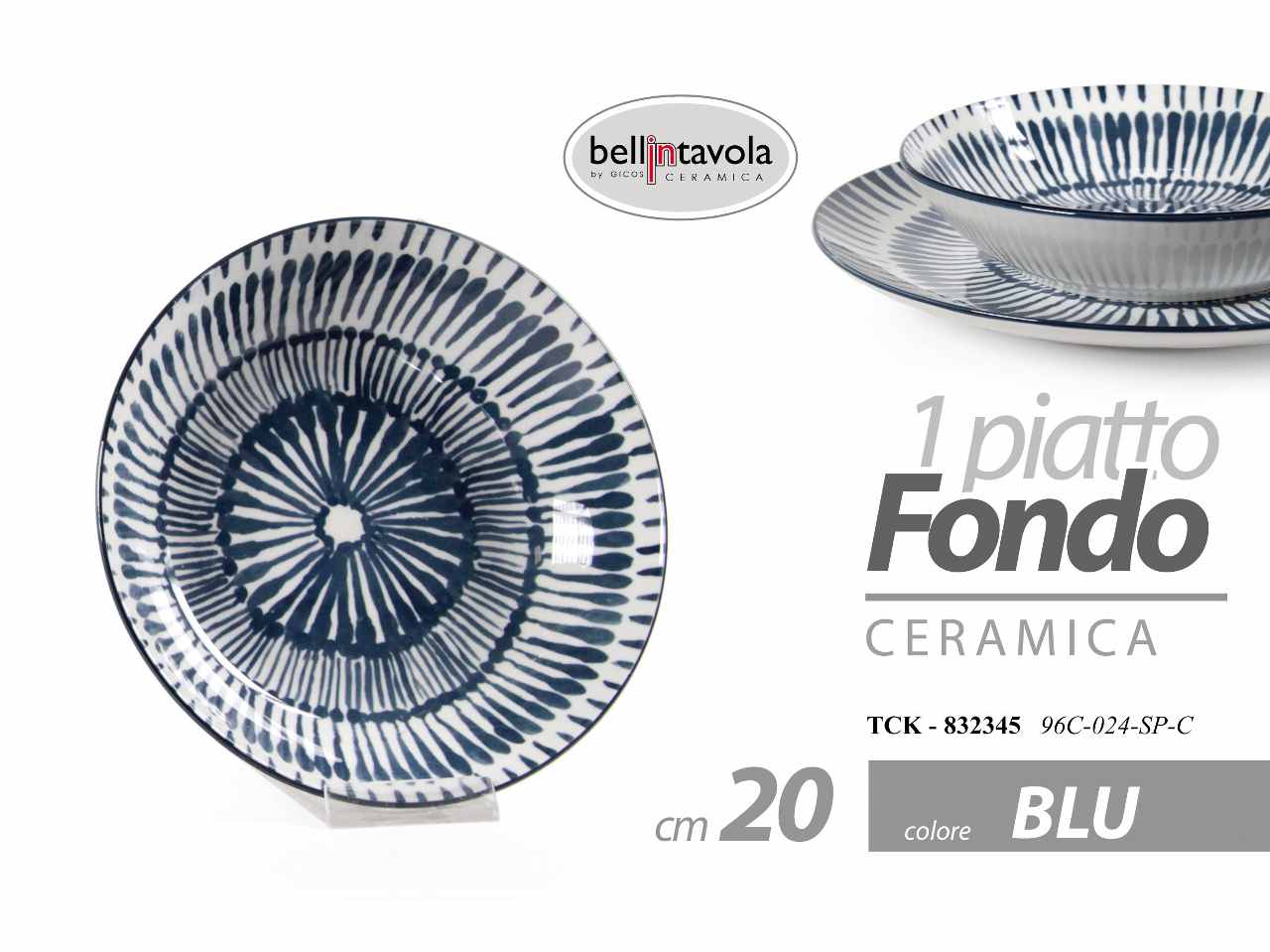 PIATTO FONDO 20cm BLU 832345