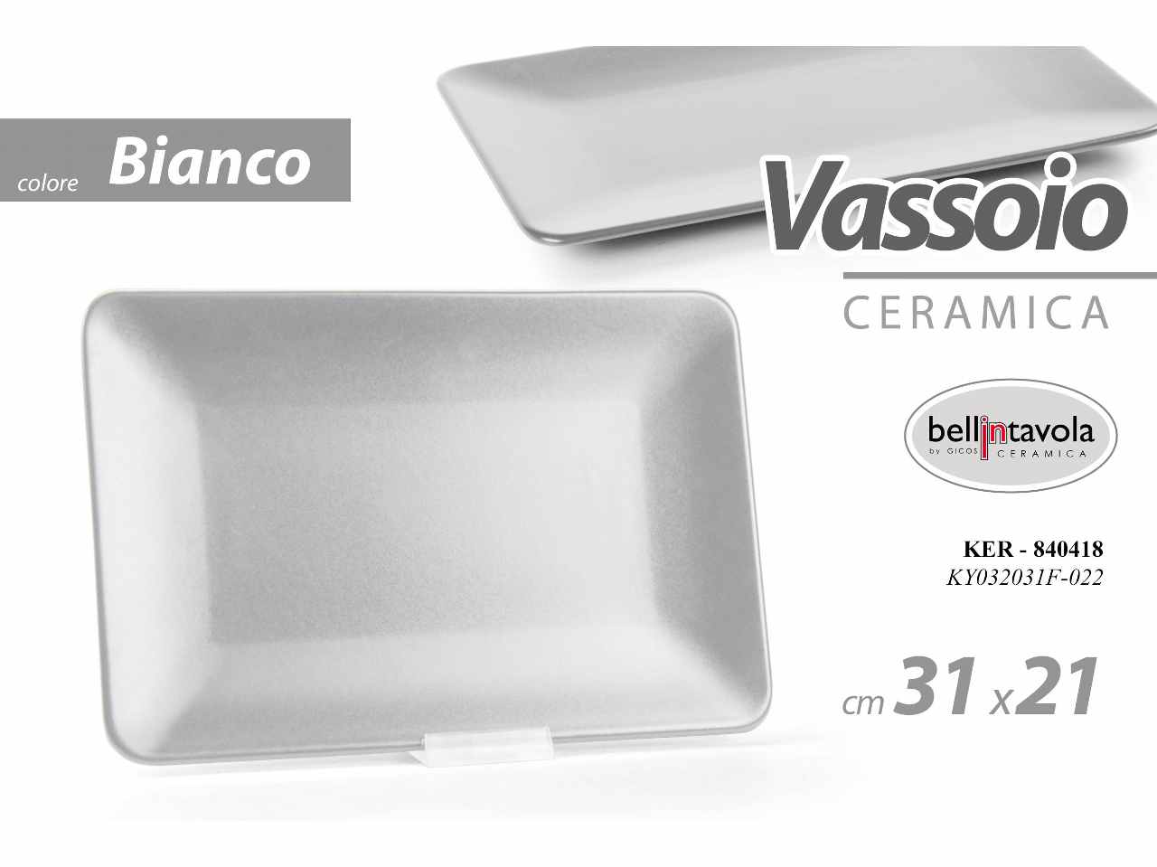 VASSOIO RET.31×21 BIANCO 840418