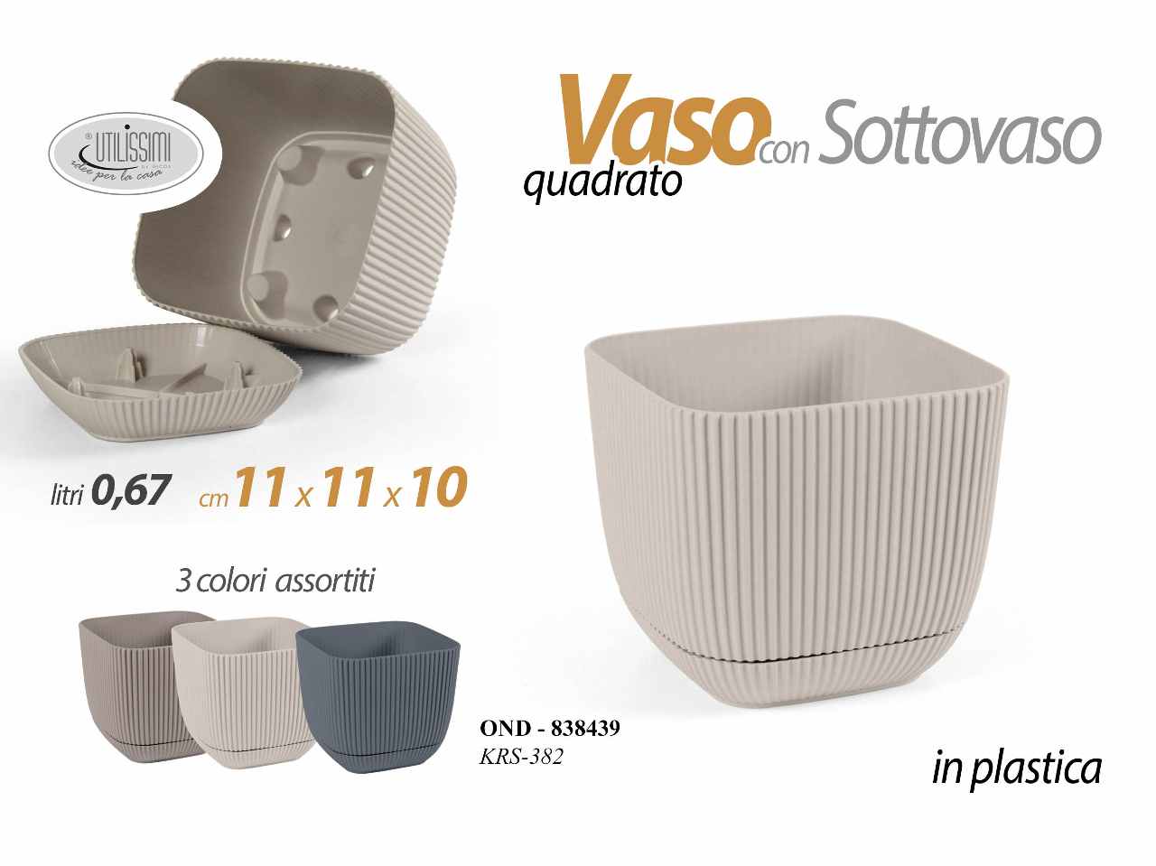 P.VASO QUADRATO 0,67lt 838439 P.VASO QUADRATO 0,67lt 838439