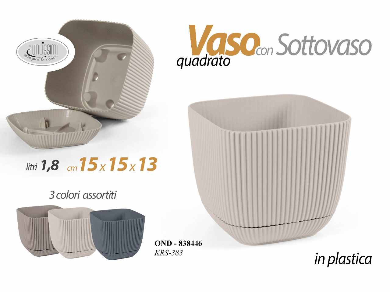 P.VASO QUADRATO 1,8lt 838446 P.VASO QUADRATO 1,8lt 838446