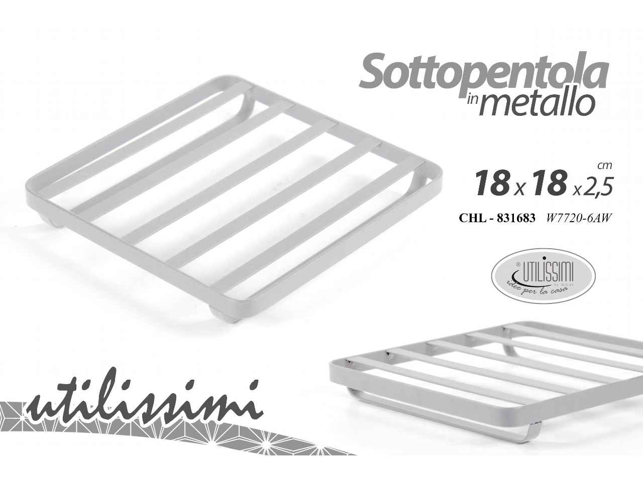 S.PENTOLA MET.BIANCO 18x18x3cm 831683 S.PENTOLA MET.BIANCO 18x18x3cm 831683