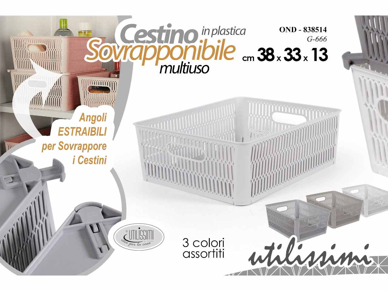 CESTINO IN PLASTICA MISURA 38X33 838514