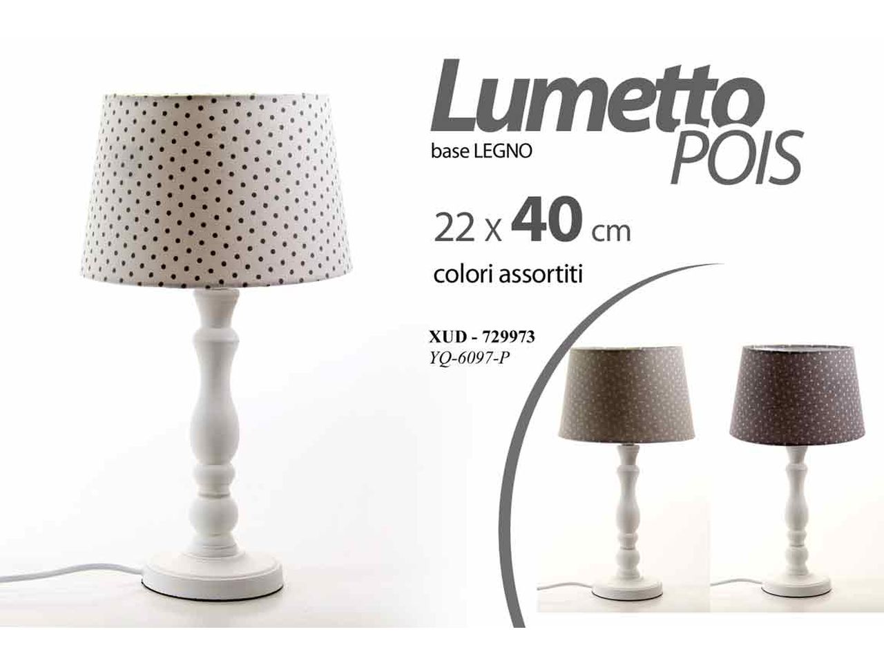 LUME CON BASE IN LEGNO E DOCORO 729973