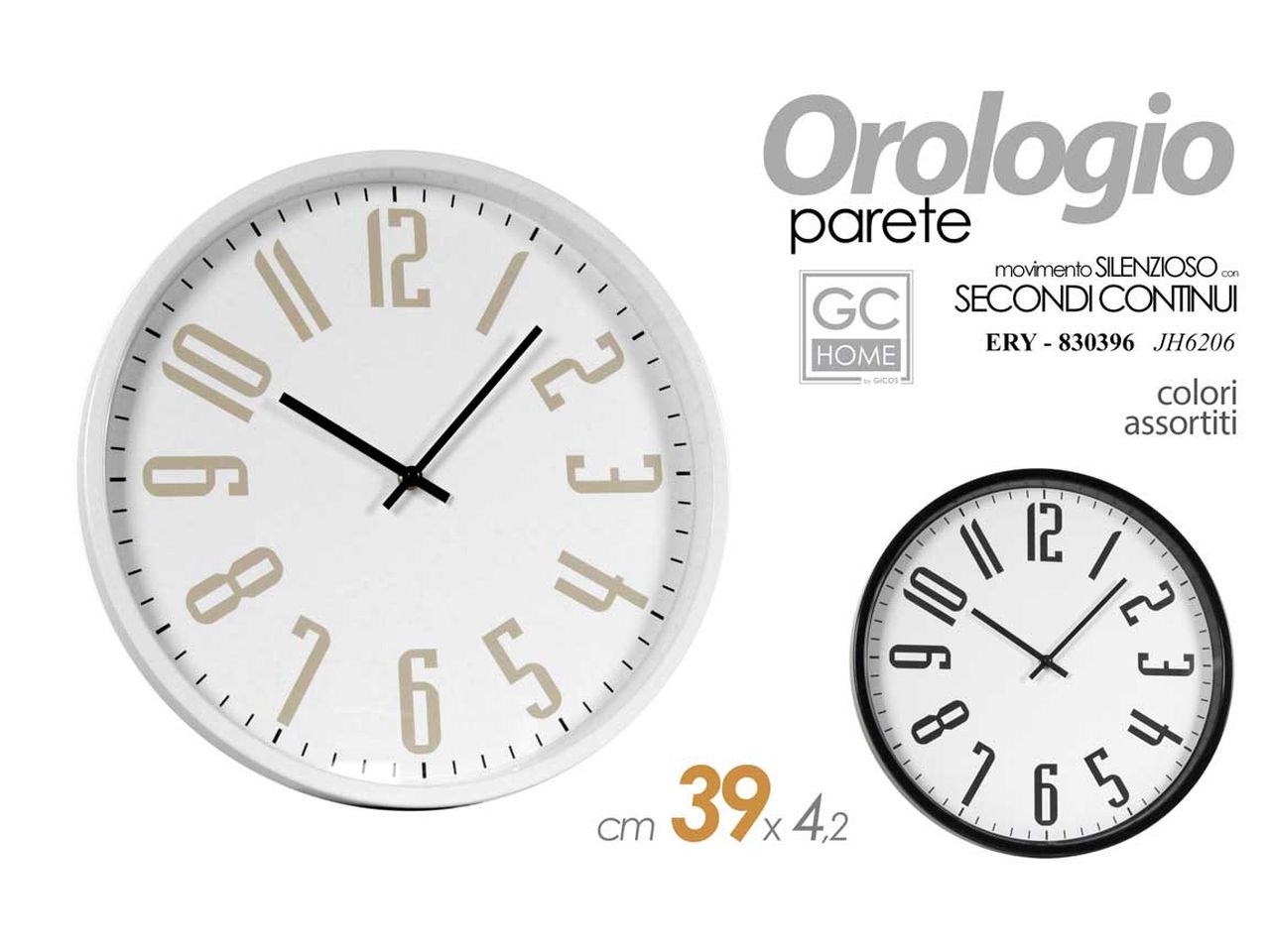 OROLOGIO 39X39X4,2CM IN COLORI A 830396