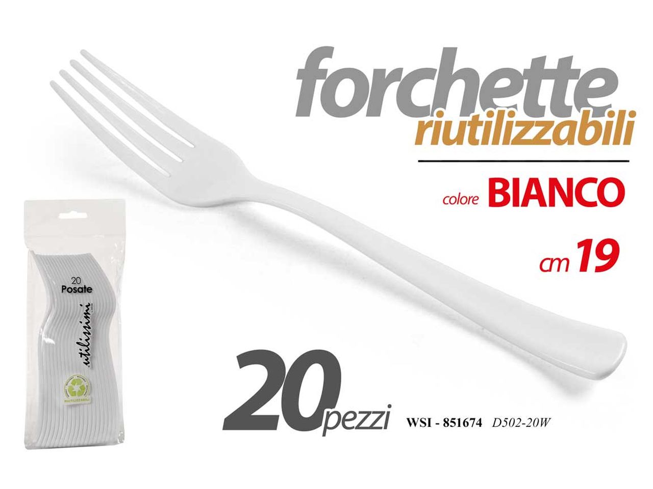 FORCHETTE RIUTILIZZABILI IN PLAS 851674 FORCHETTE RIUTILIZZABILI IN PLAS 851674