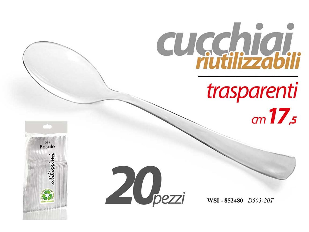 CUCCHIAI RIUTILIZZABILI IN PLAST 852480 CUCCHIAI RIUTILIZZABILI IN PLAST 852480