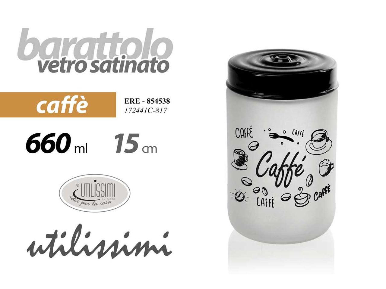 BARATTOLO IN VETRO SATINATO PER 854538