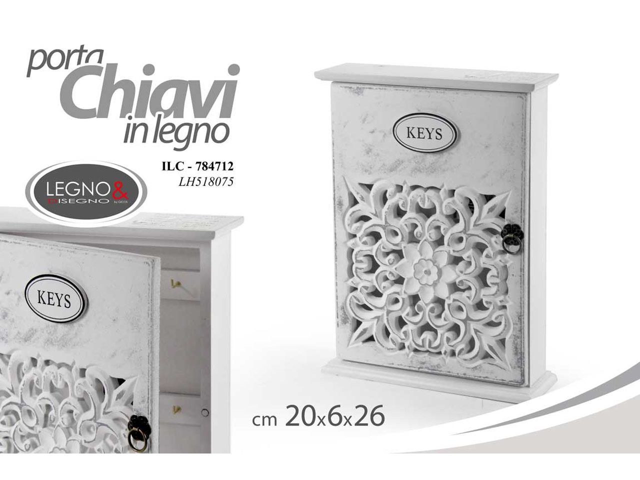 PORTA CHIAVI IN LEGNO 20X6X26CM 784712 PORTA CHIAVI IN LEGNO 20X6X26CM 784712
