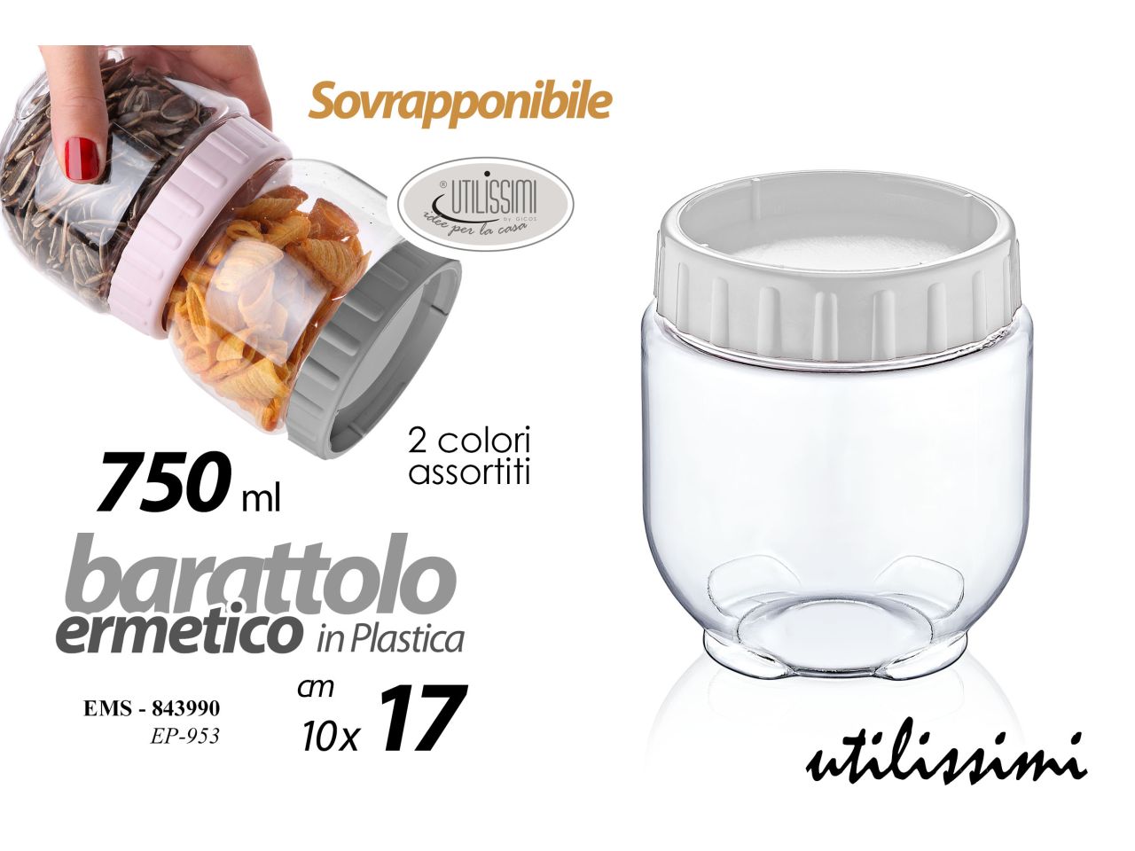 BARATTOLO DI PLASTICA DA 600ML 1 843990