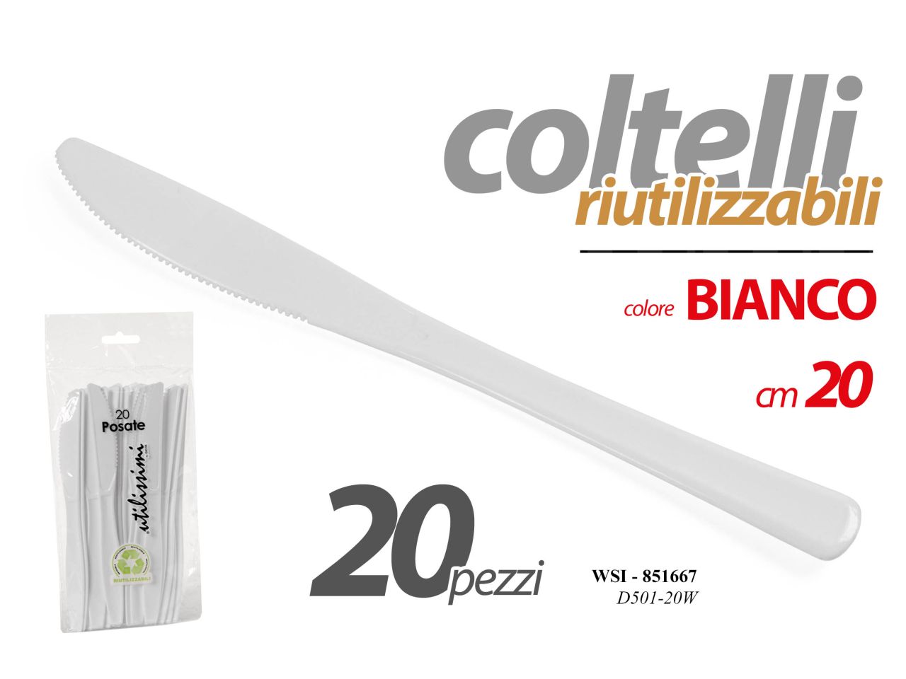 COLTELLI RIUTILIZZABILI COLORE B 851667