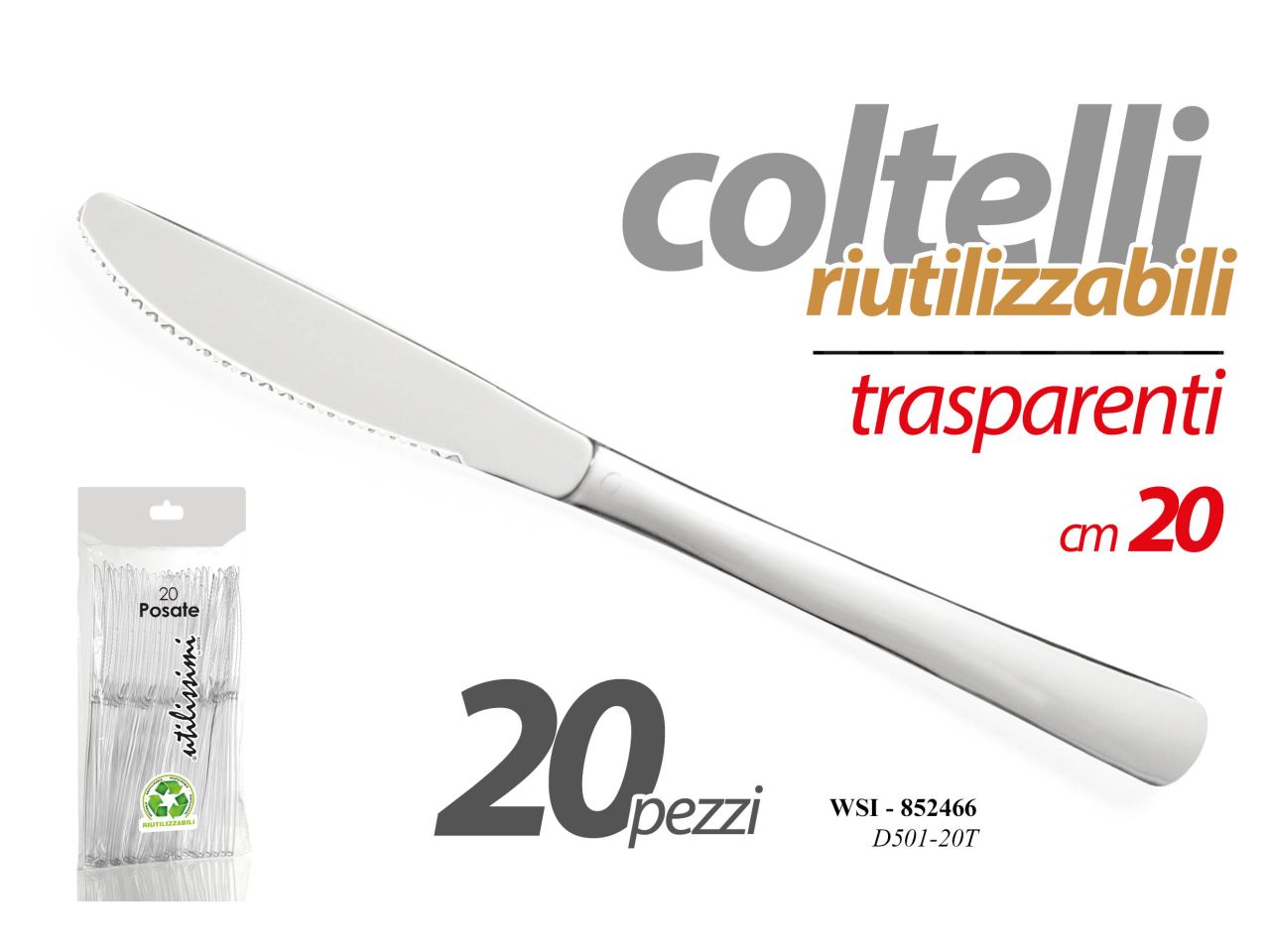 COLTELLI RIUTILIZZABILI COLORE T 852466