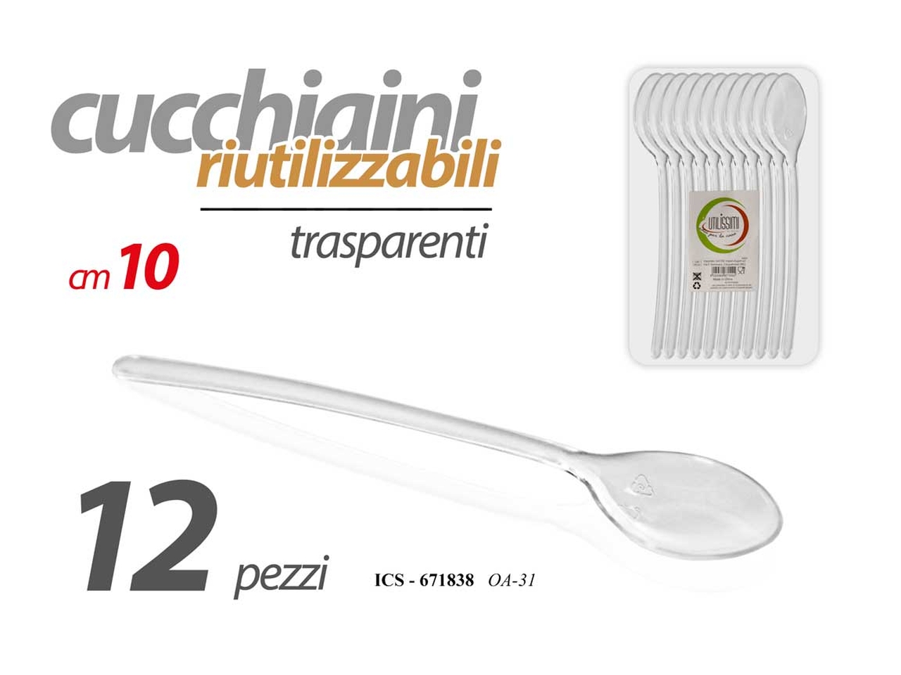 CUCCHIAI DI PLASTICA MISURA 10cm 671838