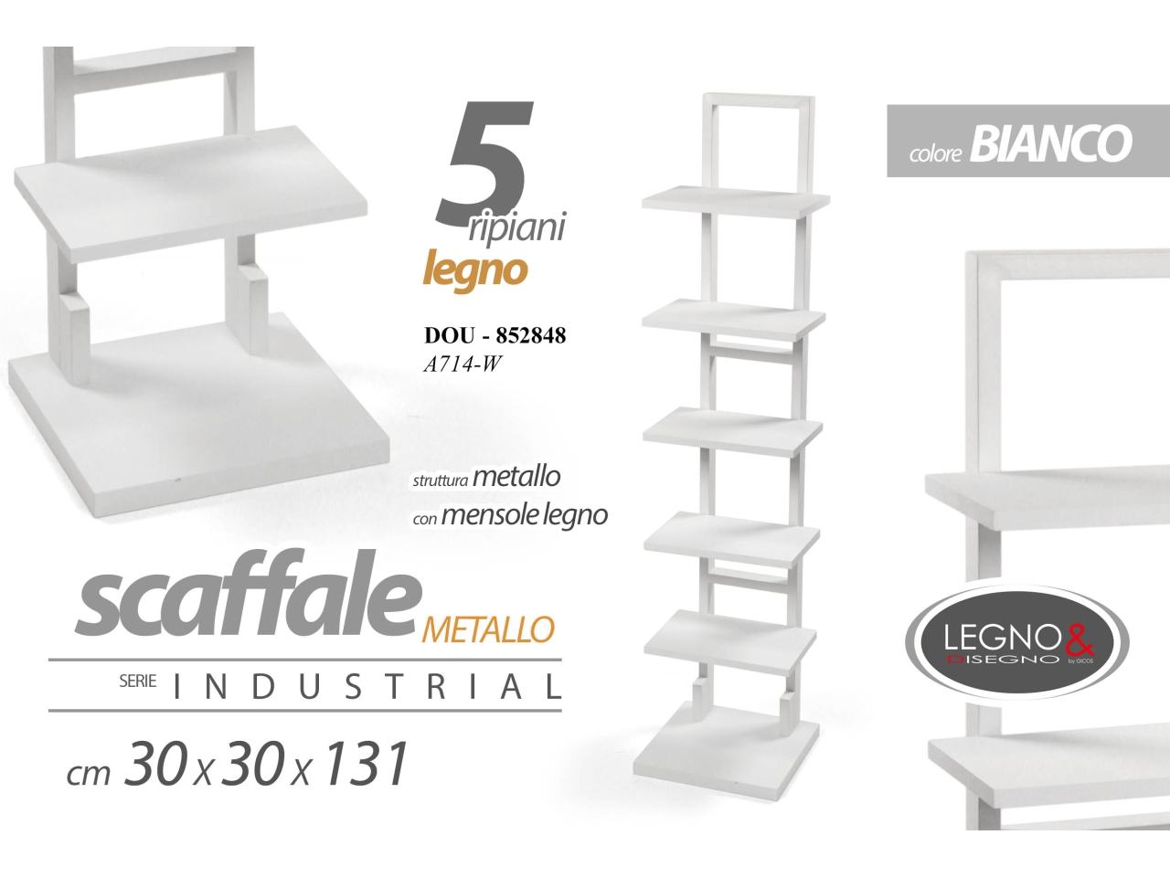 SCAFFALE INDUSTRIAL 30X30X131CM 852848