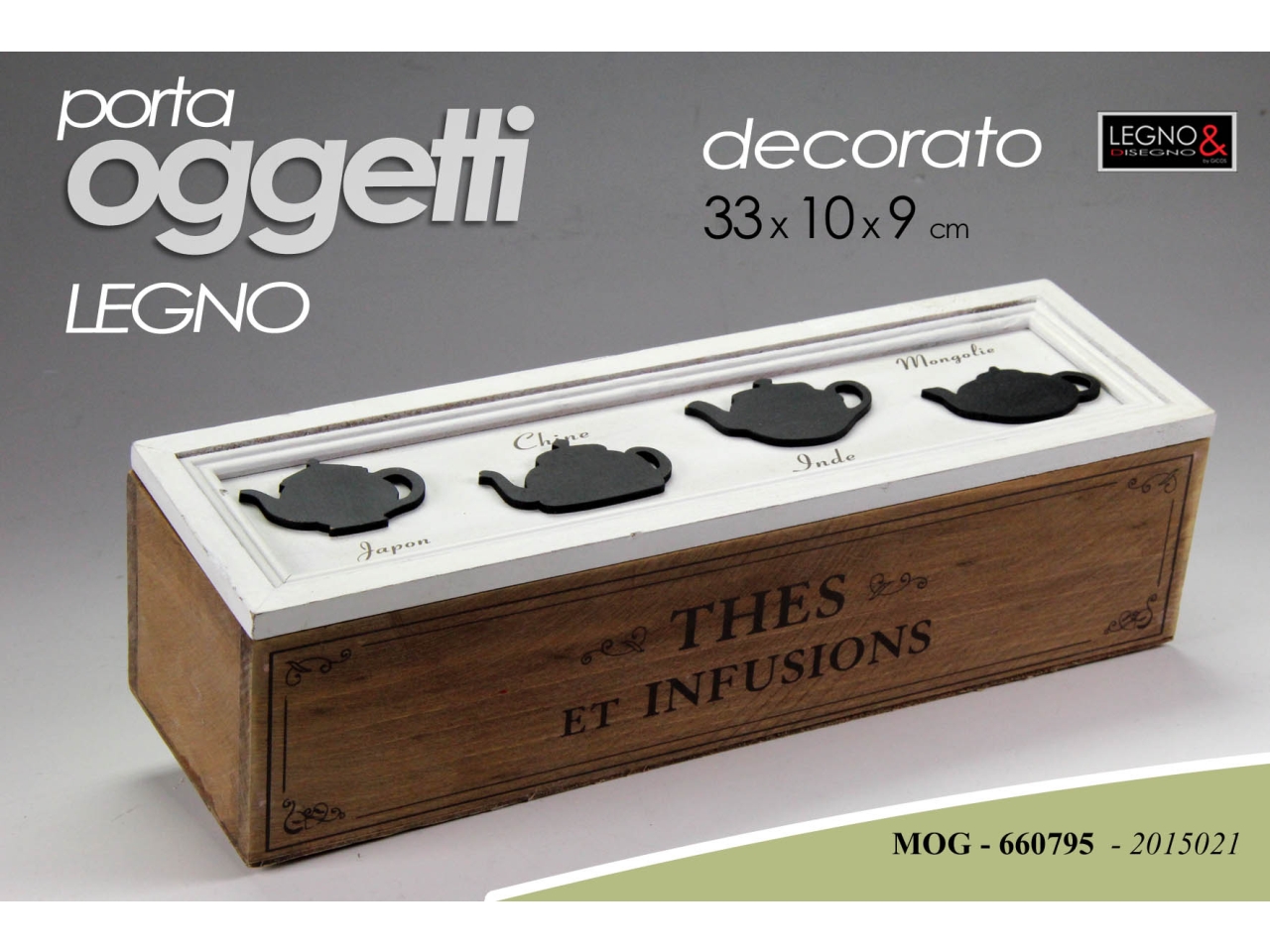 PORTA OGGETTI LEGNO 33X10X9CM  660795