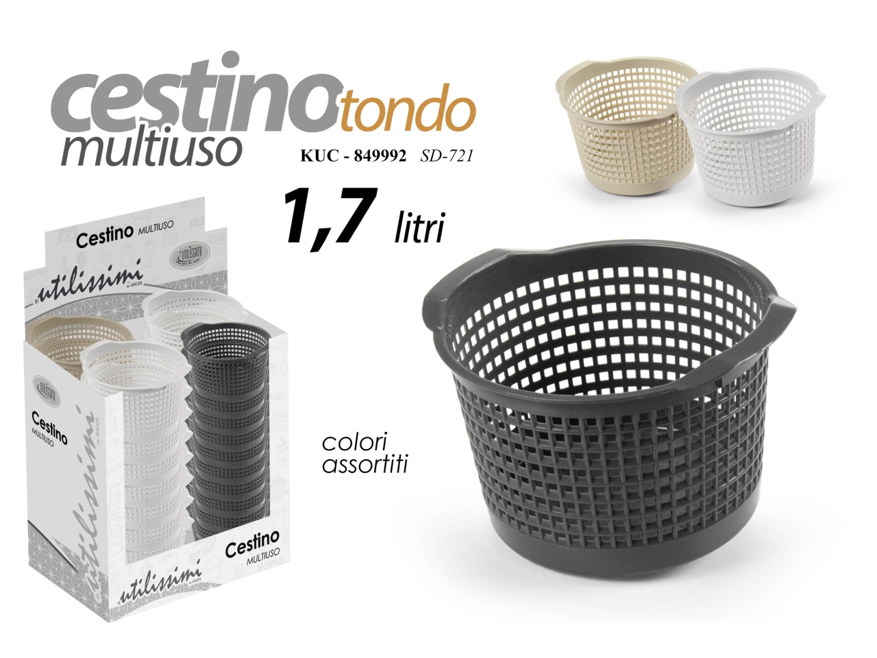 CESTINO TONDO 1,7LT D.17X11CM 849992 CESTINO TONDO 1,7LT D.17X11CM 849992