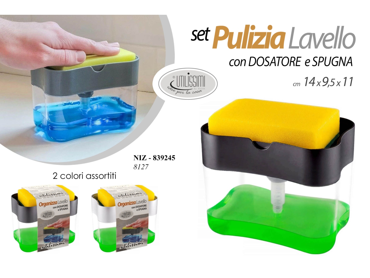 SPUGNA C/DOSATORE 14X10X11CM 839245