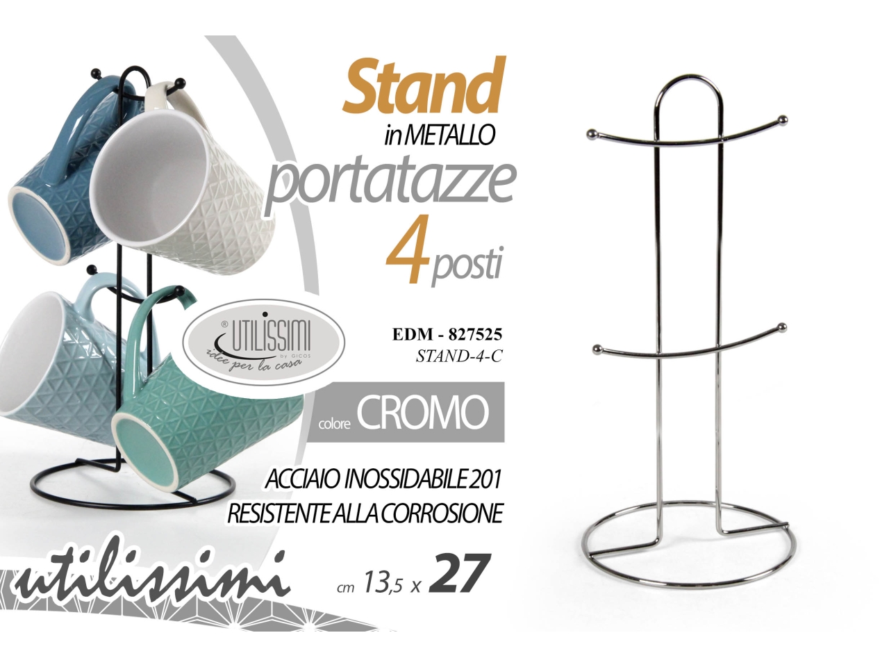 STAND MET.PORTA TAZZE 4 POSTI 827525