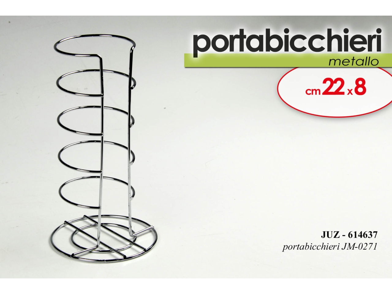 PORTABICCHIERI IN METALLO 22X8CM 614637