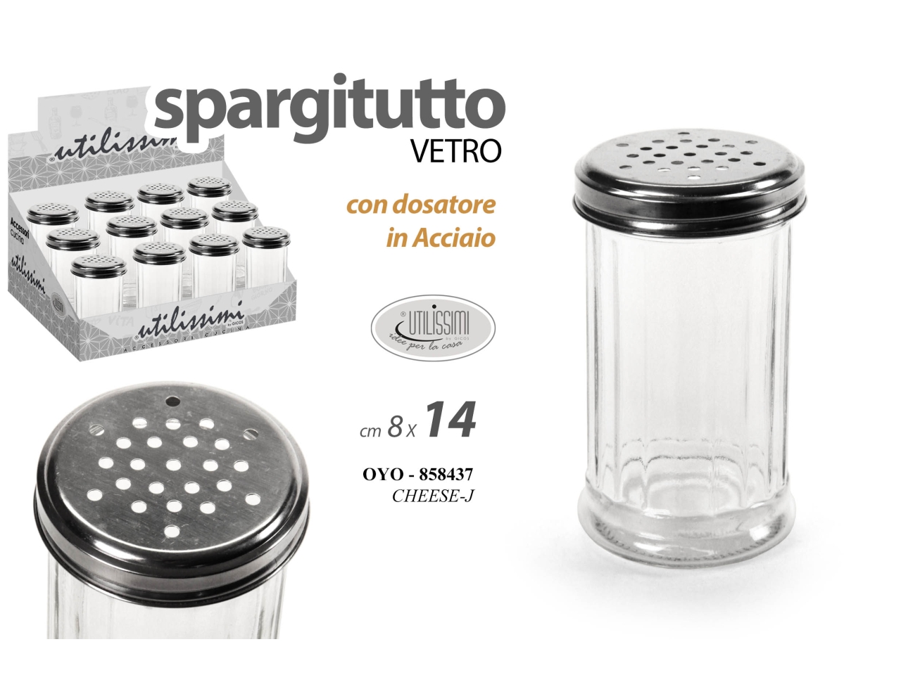 SPARGITUTTO IN VETRO 300ML 14CM 858437 SPARGITUTTO IN VETRO 300ML 14CM 858437