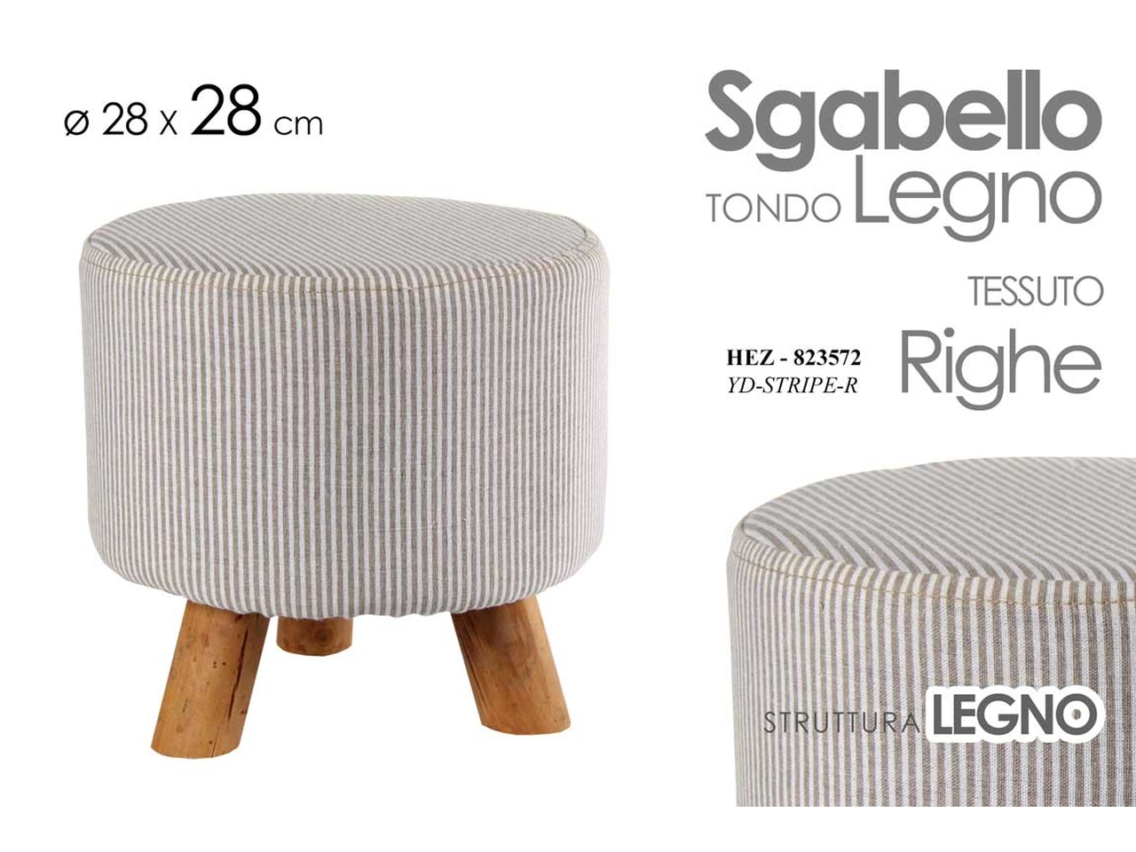 POUF RIGHE COLORE 28X27CM 823572