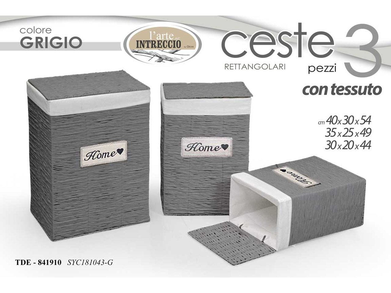 SET DA 3 CESTE PORTABIA 54/49/44 841910