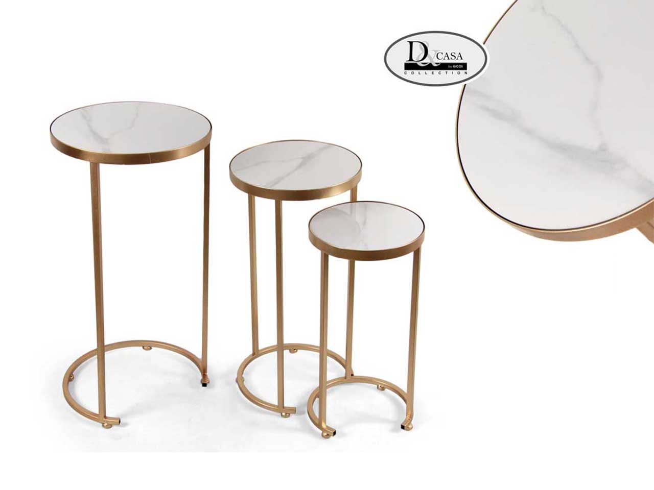 TRIS TAVOLINI MARMO H.70/60/51 873980