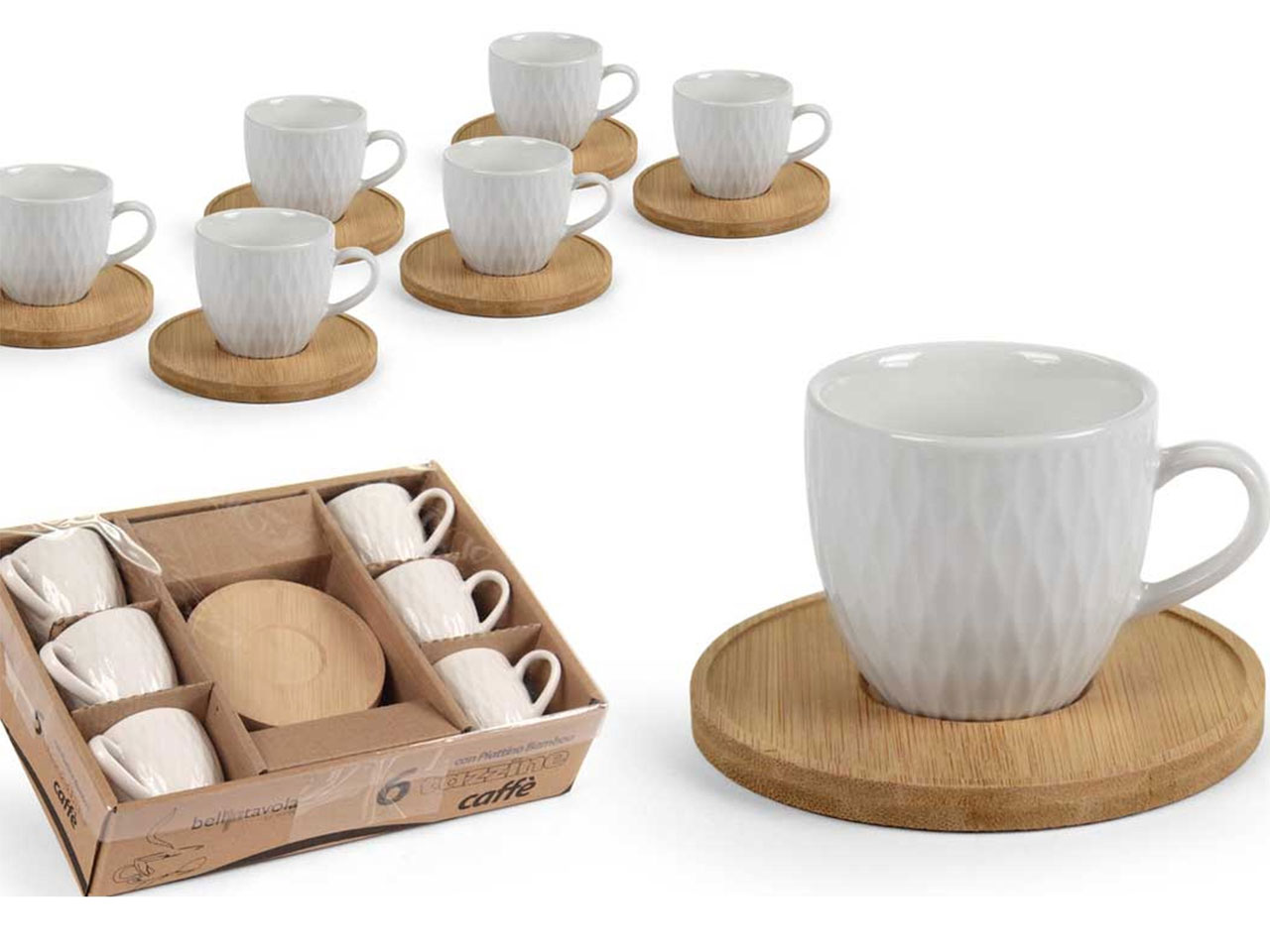 SET 6 TAZZINE CON PIATTINI BAMBO 861826